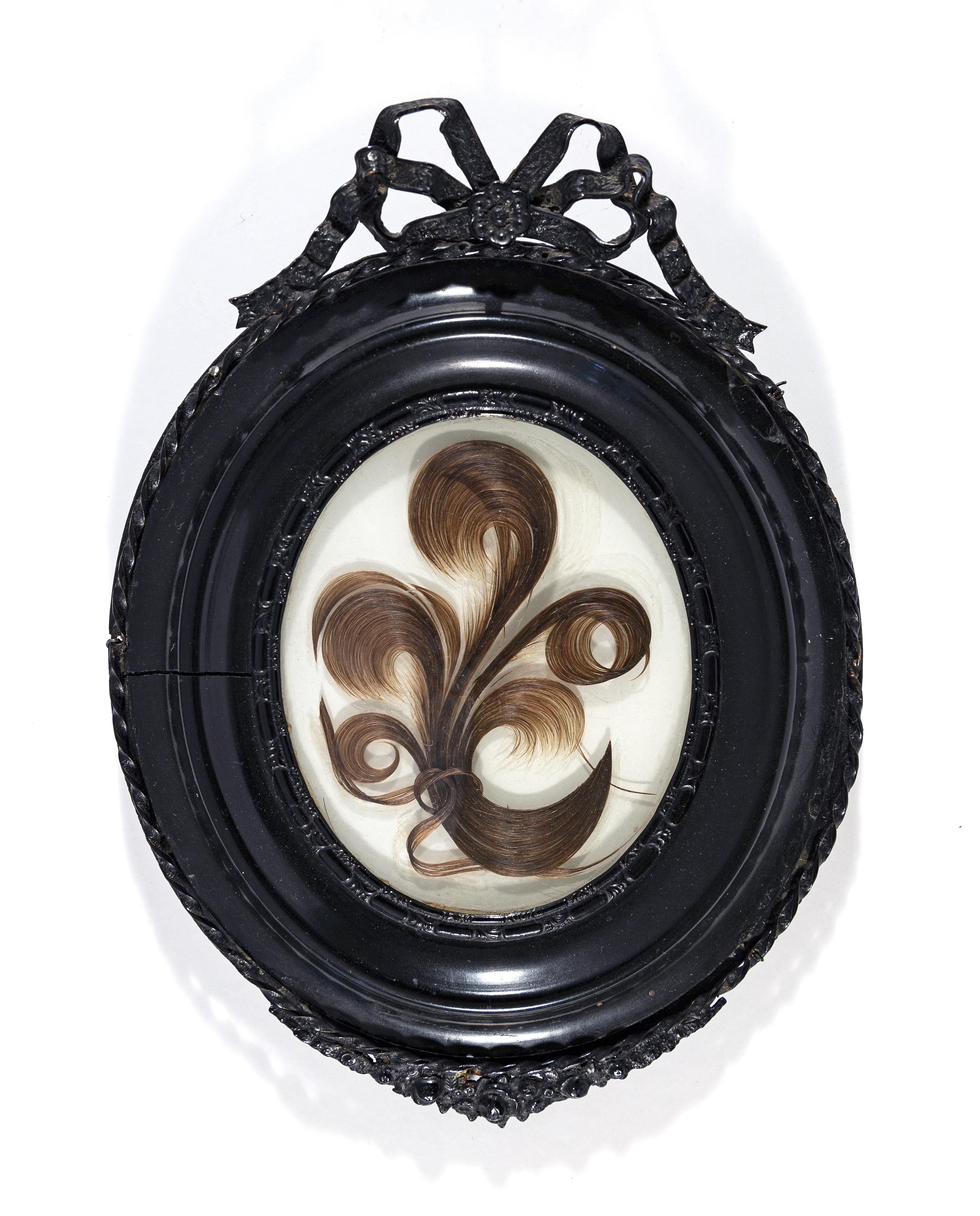 Cuadro con cabello humano (1841–1860)