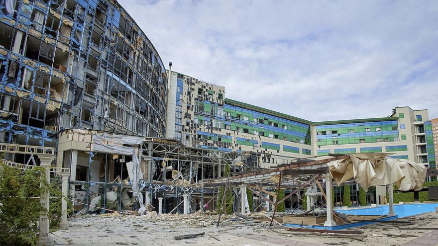 Vista general del centro comercial 'Misto', este sábado en Járkov (Ucrania). El Ejército ucraniano continúa su contraofensiva en la región de Járkov, en el este del país, donde va ganando terreno, lo que ha obligado a las tropas rusas a "reagruparse" con una retirada hacia la región de Donetsk.