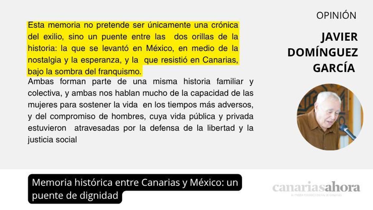 Memoria histórica entre Canarias y México: un puente de dignidad