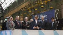 Feijóo interviene en el acto de botadura del barco construído por Pemex en Barreras