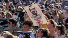 People participate in a protest over the Minneapolis, Minnesota arrest of George Floyd, who later died in police custody, in St. Paul, Minnesota, USA, 01 June 2020.