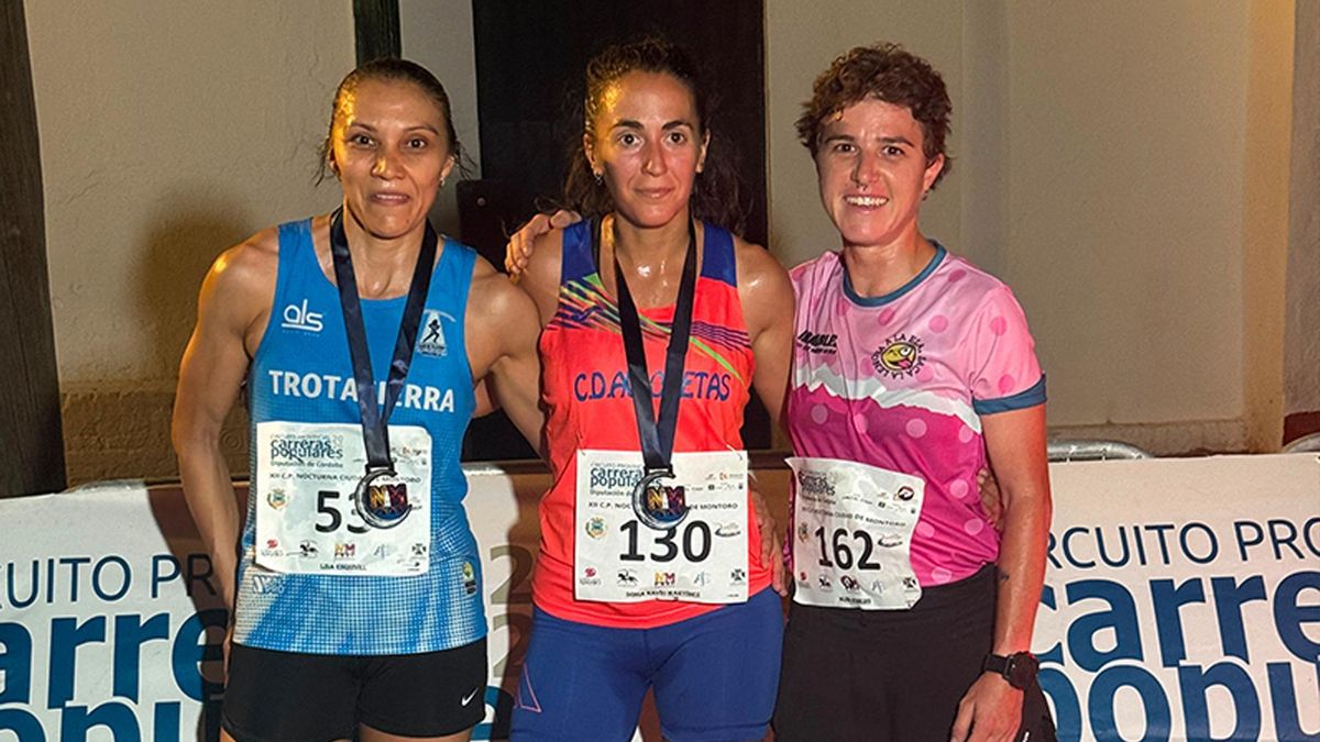 Podio femenino de la XII Nocturna de Montoro