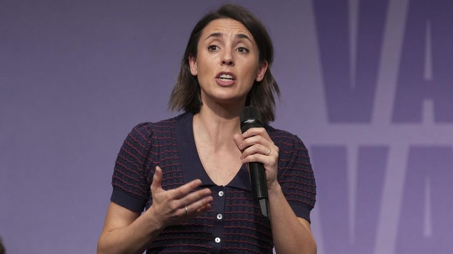 Irene Montero, secretaria política de Podemos y eurodiputada, participa en el acto de fin campaña electoral en Valladolid este viernes.