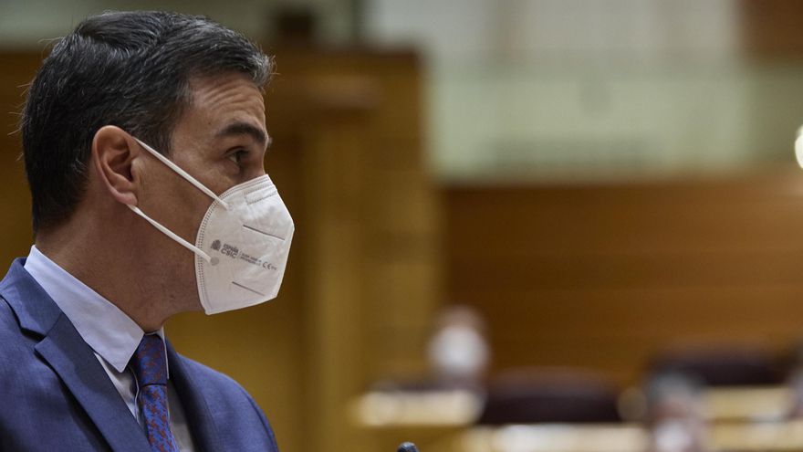 Archivo - El presidente del Gobierno, Pedro Sánchez, interviene en una Sesión de Control en el Senado, a 21 de diciembre de 2021, en Madrid (España). El Senado celebra su última sesión plenaria del año, en la que previsiblemente, se aprobarán los Presupue