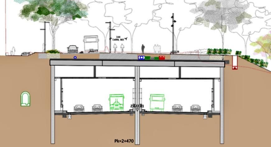 Sección del nuevo paseo de Extremadura después de las obras
