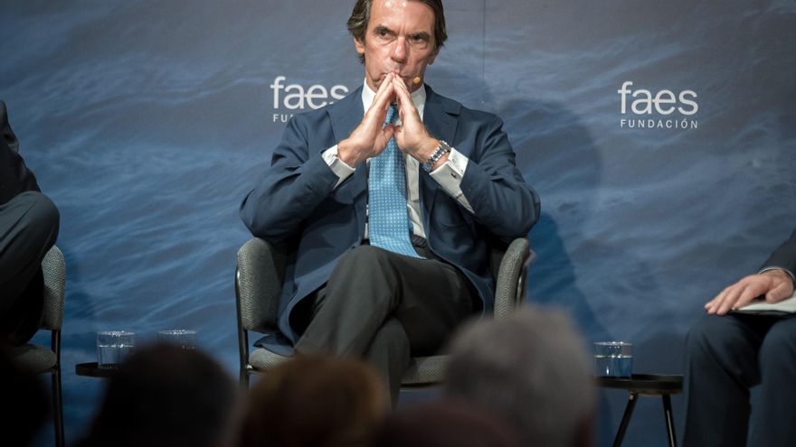 El expresidente del Gobierno y presidente de FAES, José María Aznar, inaugura el Campus FAES 2025: Europa y el futuro del vínculo atlántico, en el Espacio Bertelsmann, a 17 de septiembre de 2025, en Madrid (España). Con el foco mediático en Gaza, estas jo
