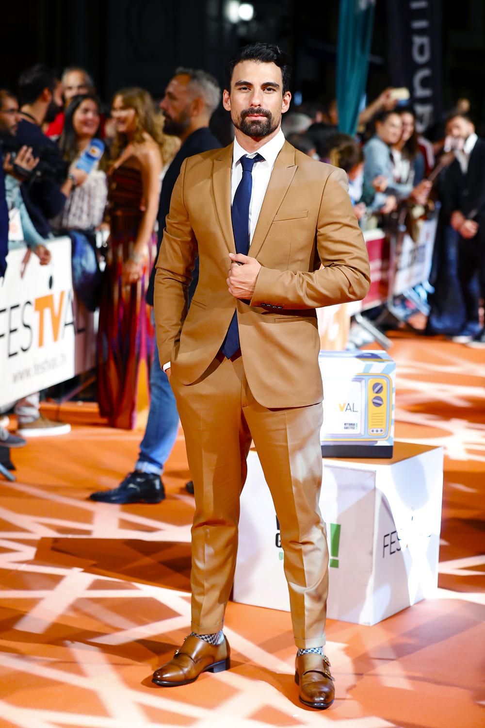 Christian Sánchez, en la alfombra naranja del FesTVal de Vitoria 2018