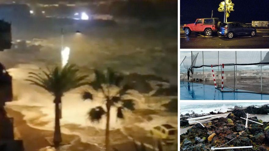 VÍDEO |  Olas gigantes invaden Garachico tras una subida inesperada del mar esta madrugada