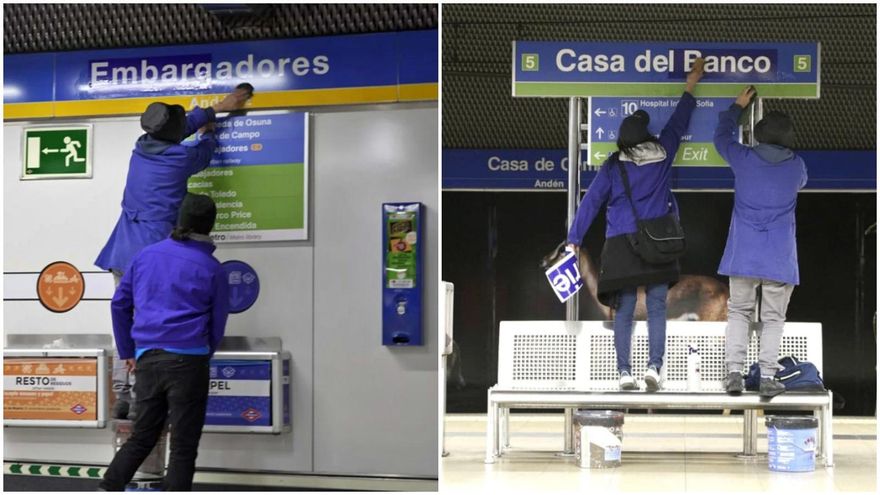 "Embargadores" o "Casa del Banco": una intervención en el Metro de Madrid calienta la manifestación por la vivienda
