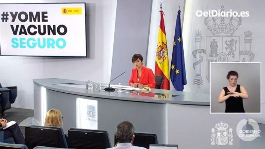 La portavoz del Gobierno, Isabel Rodríguez, durante la rueda de prensa posterior al Consejo de Ministros