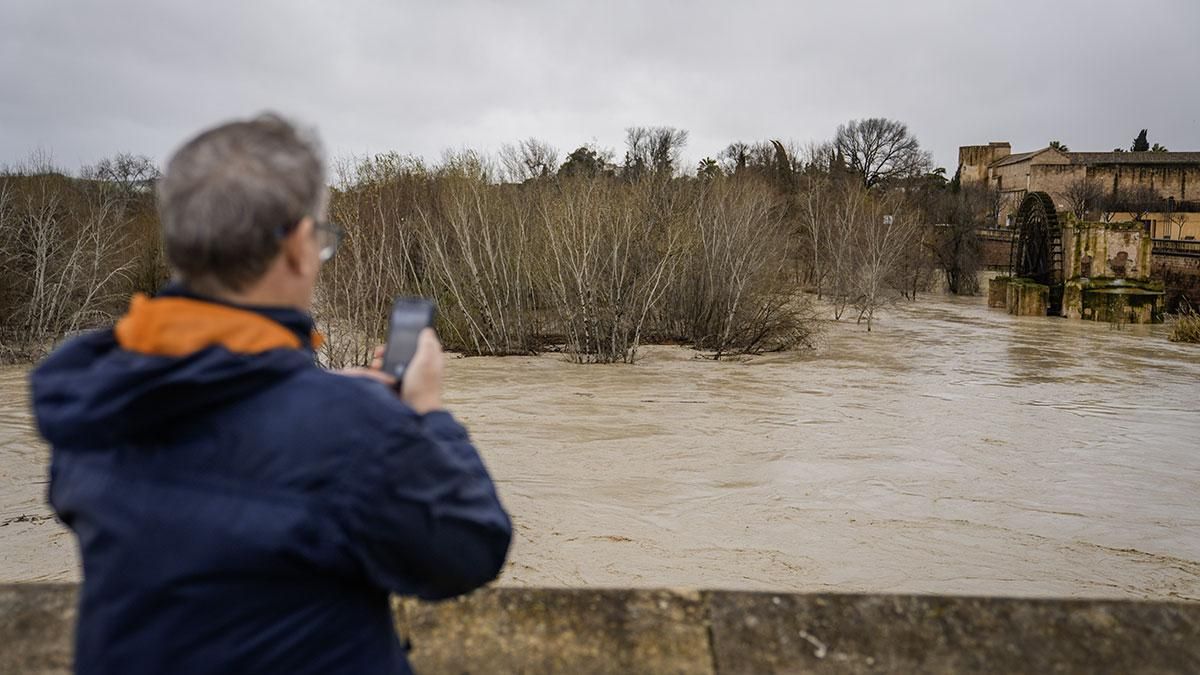 El cauce del río Guadalquivir sigue subiendo a su paso por Córdoba