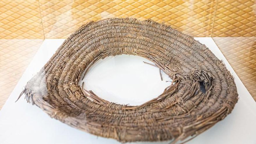 Pieza de cestería recuperada en Guayadeque, Gran Canaria