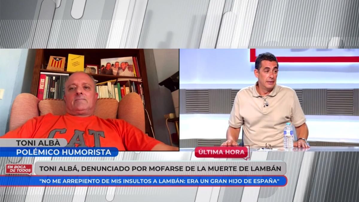Antonio Naranjo llama "idiota" al cómico Toni Albà por hacer un chiste sobre la muerte de Lambán