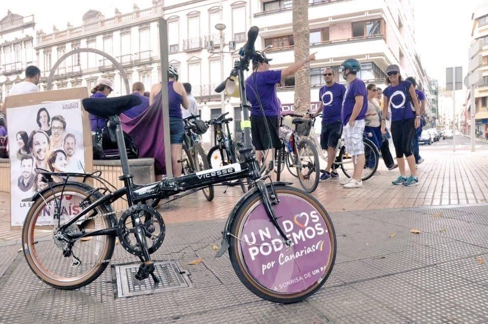 Bicicletada de Podemos por Las Palmas de Gran Canaria.