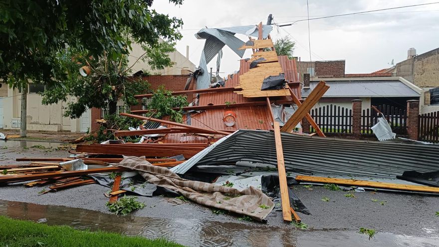 Heridos y destrozos en Miramar por un fuerte temporal de viento y granizo