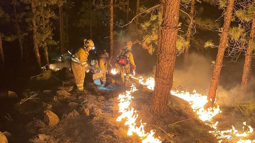 Equipo de Intervención y Refuerzo en Incendios Forestales en el incendio de Arico.