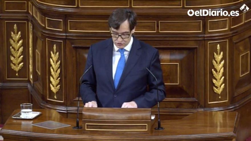 El ministro de Sanidad, Salvador Illa, en el Congreso de los Diputados
