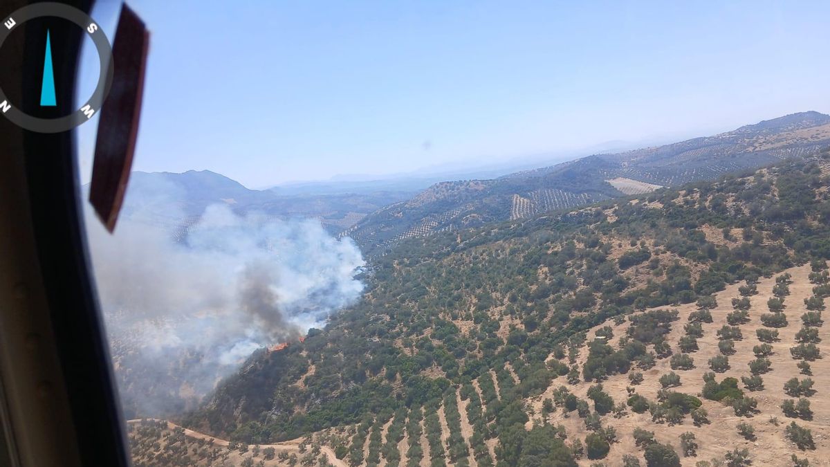 Imagen del incendio forestal en Carcabuey