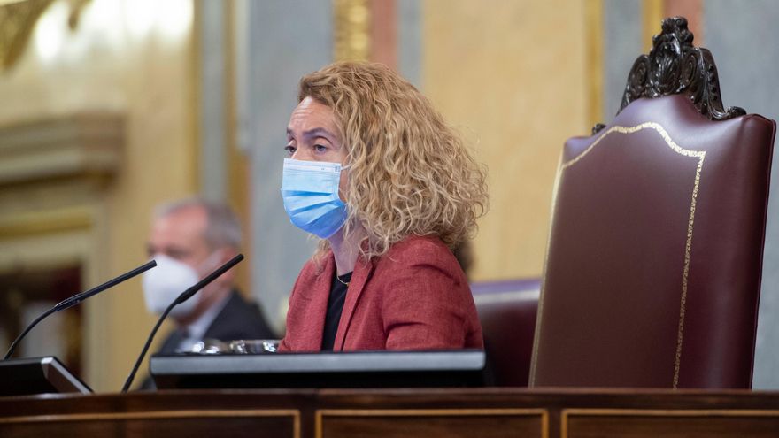 La presidenta del Congreso, Meritxell Batet, en una sesión plenaria en el Congreso de los Diputados, a 16 de diciembre de 2021