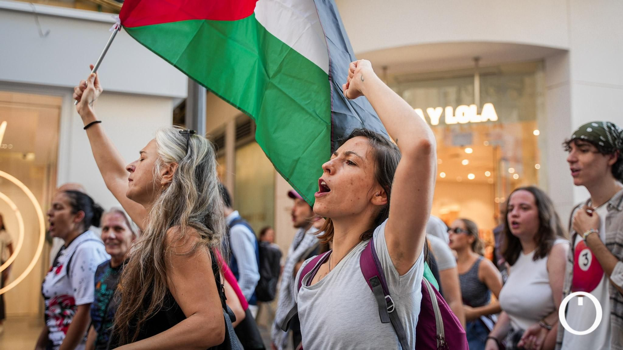 Protesta contra la detención la flotilla que transportaba ayuda hacia Palestina