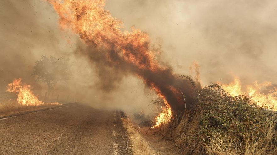 1.500 evacuados y dos heridos en los incendios que afectan a la provincia de Salamanca
