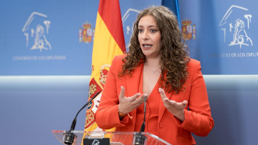 Primera rueda de prensa de la portavoz del PP en el Congreso, Ester Muñoz, en el Congreso de los Diputados, a 8 de julio de 2025, en Madrid (España).