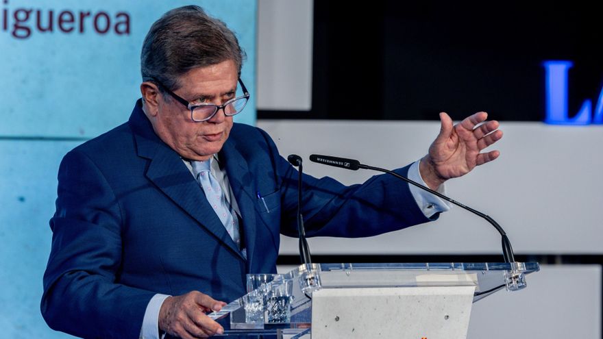 Archivo - El exministro y autor del epílogo, Federico Trillo-Figueroa, durante la presentación del libro ‘Manuel Fraga, una biografía intelectual’, en La Razón, a 20 de noviembre de 2024, en Madrid (España). Este libro, escrito por Jesús Trillo-Figueroa,