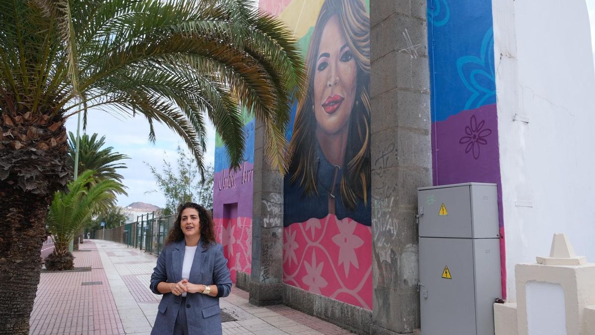 Así luce el mural homenaje a Isabel Torres en Gran Canaria tras su restauración
