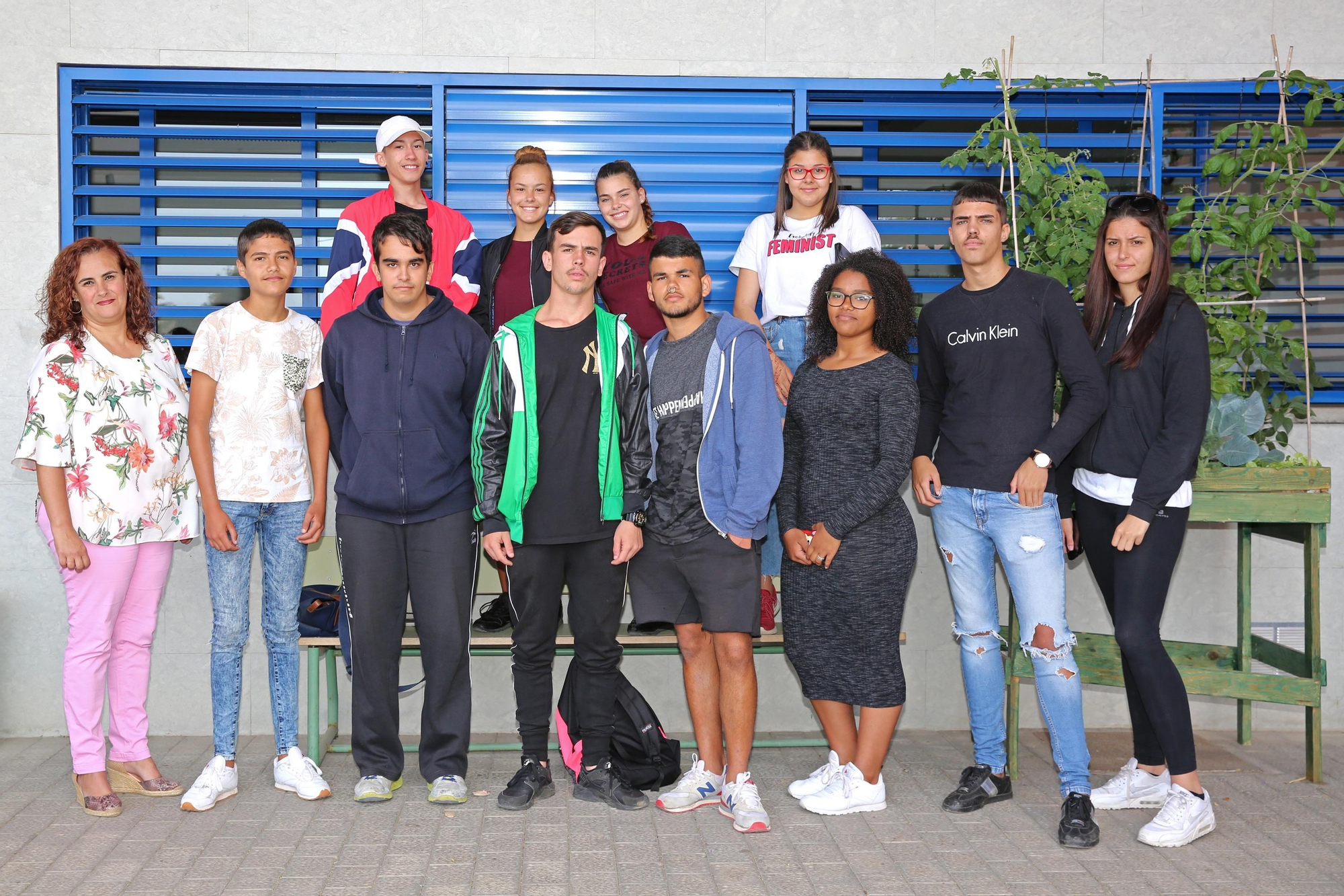 Alumnos y profesoras del IES Agustín Millares