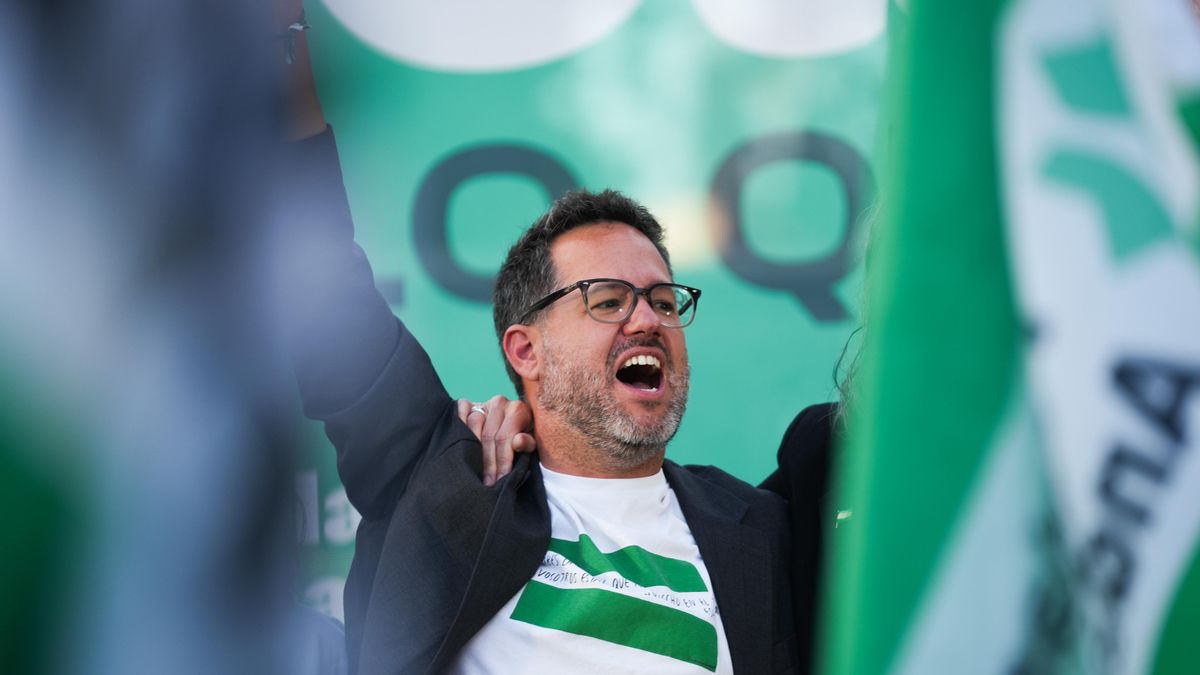 José Ignacio García, en el cierre de campaña de Adelante Andalucía en Sevilla.