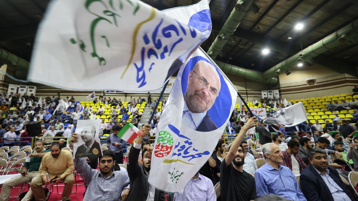 Un mitin electoral de Mohammad Bagher Ghalibaf. 