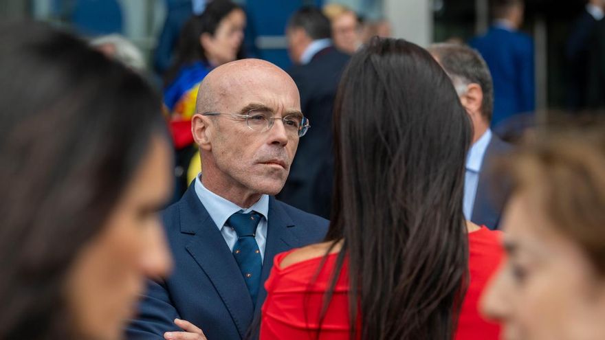 El eurodiputado de Vox, Jorge Buxadé, durante una concentración convocada por el Partido Popular "en apoyo y solidaridad" con el pueblo de Ceuta, a 2 de septiembre de 2026, en Bruselas.