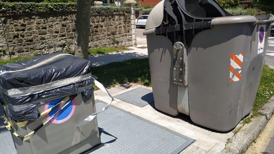 Estado actual de los contenedores repuestos en 2018 de la recogida neumática de Santander.