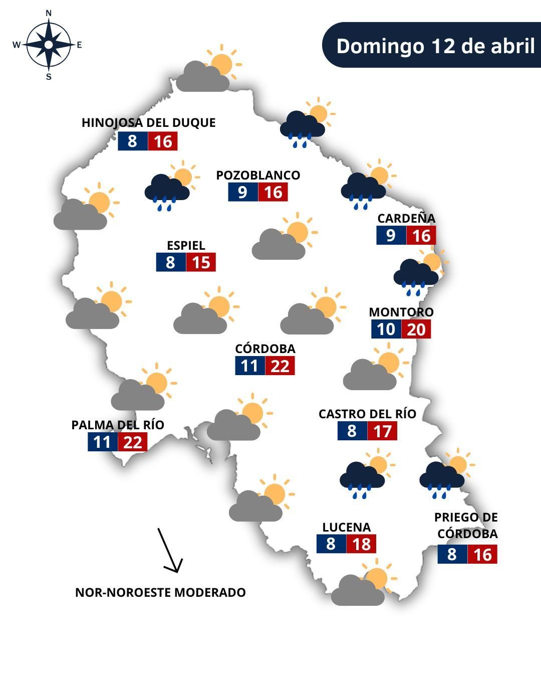 El tiempo el 12 de abril