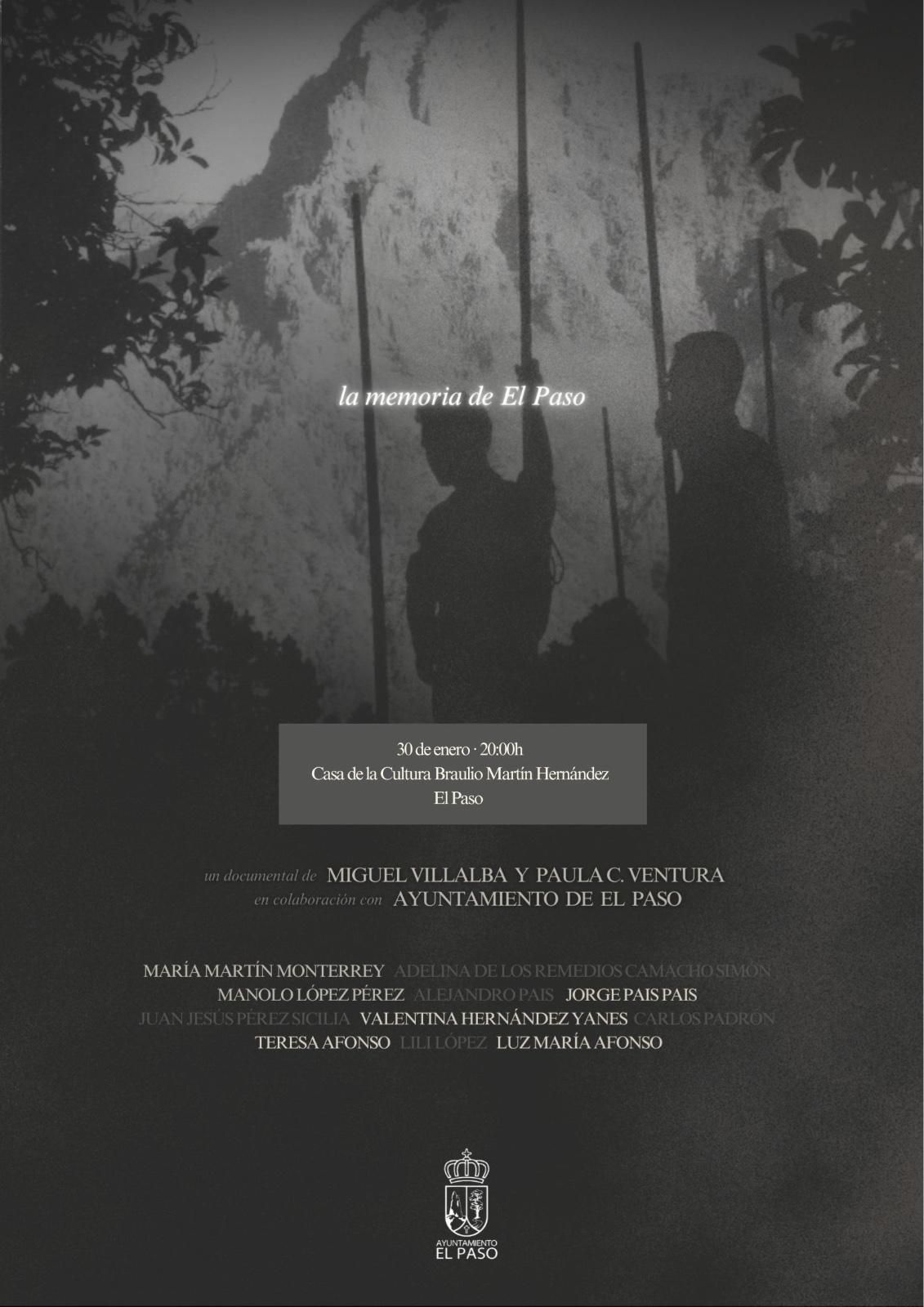 El documental ‘La memoria de El Paso’ se estrena en la Casa de la Cultura Braulio Martín Hernández.