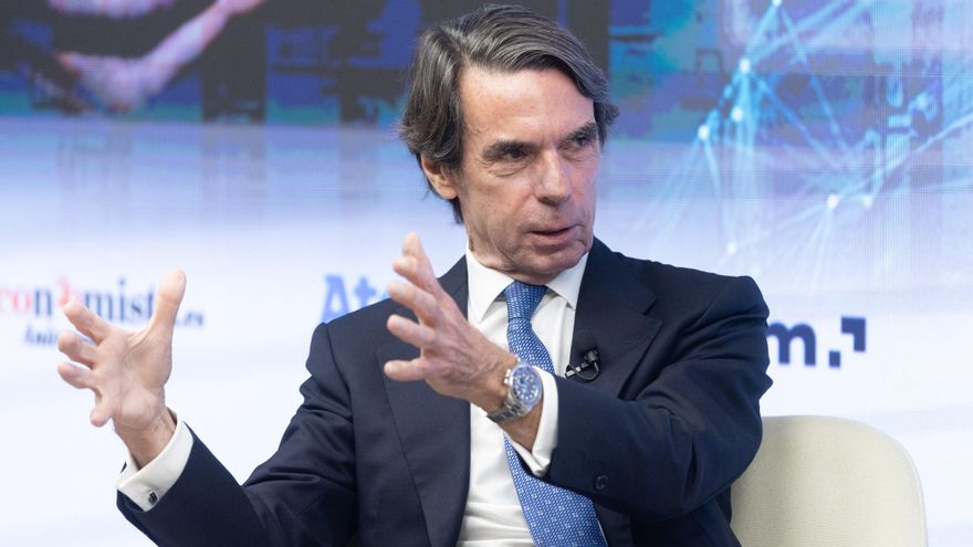 El expresidente del Gobierno José María Aznar durante el XII Foro Megatendencias de elEconomista.es.
