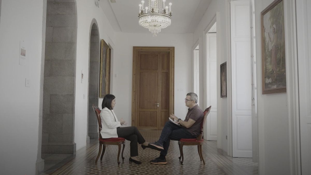 Carolina Darias y Carlos Sosa, en un momento de la entrevista.