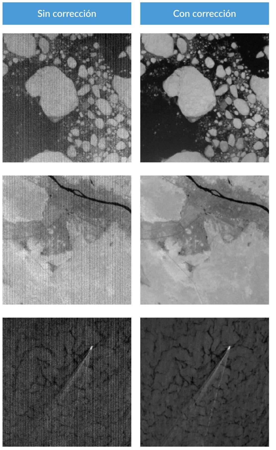 Imágenes tomadas por la cámara DRAGO-2 a bordo del satélite ALISIO-1, basada en tecnología InGaAs no refrigerada.