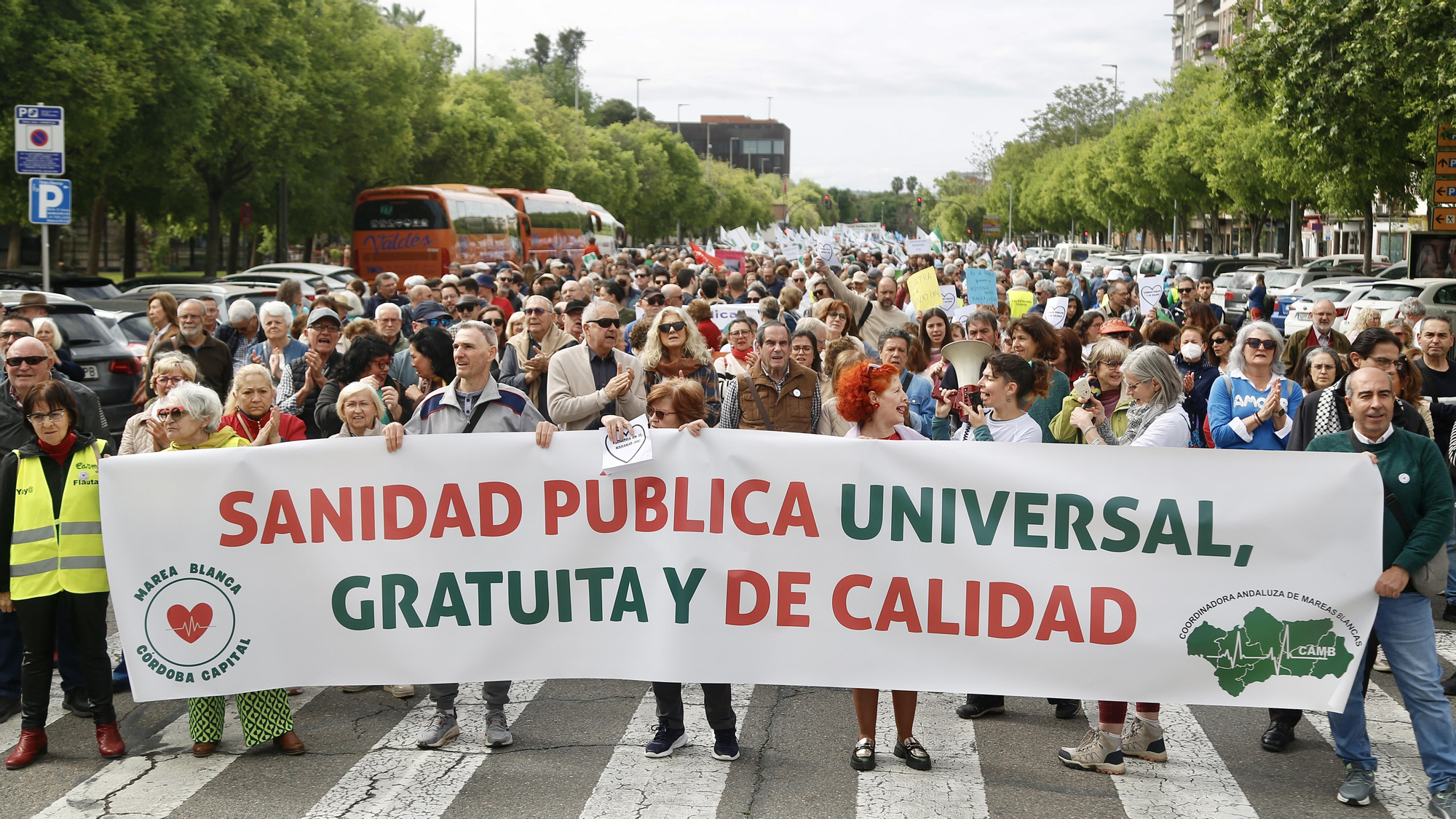 Manifestación de las Mareas Blancas por la sanidad pública