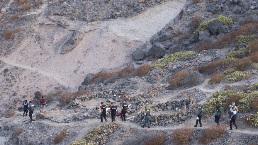 Guardia Civil, Policía Canaria y Policía Local, entre otros han participado en el amplio dispositivo de desalojo de La Caleta de Adeje