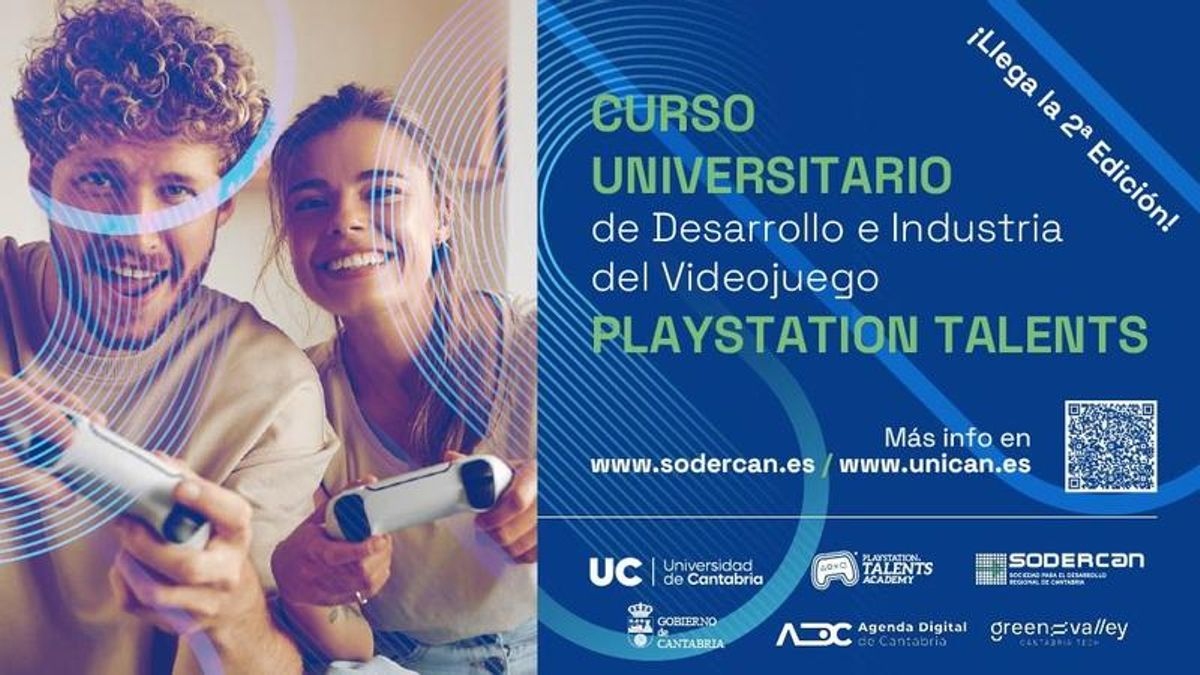 Cartel de la II edición del Curso Universitario de Desarrollo e Industria del Videojuego.