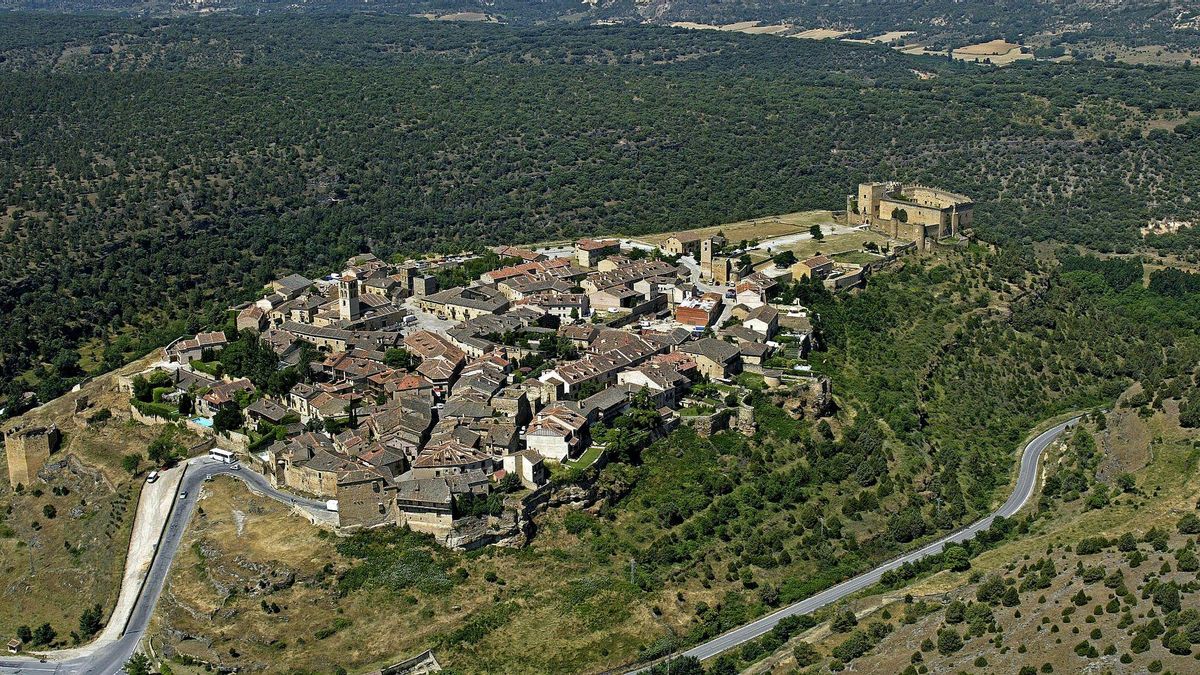 Vista aérea de Pedraza, Segovia.