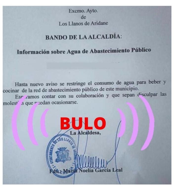 En la imagen, el bando que ha sido manipulado.