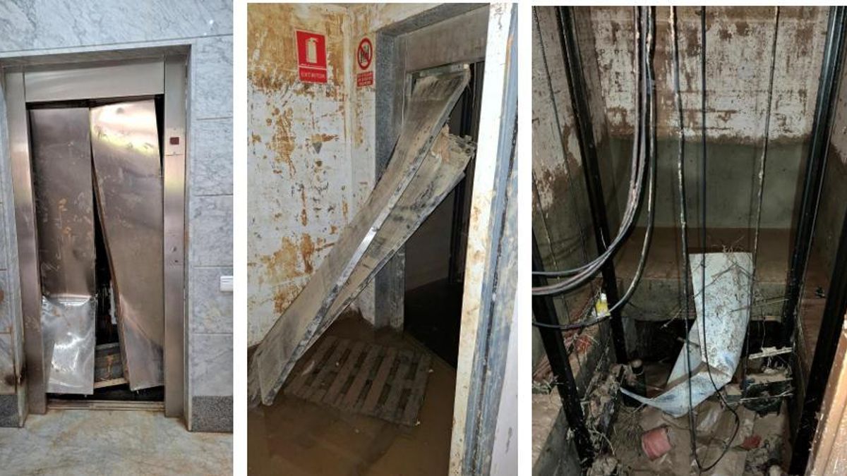 En las imágenes, estado de afectación de los ascensores tras la dana.