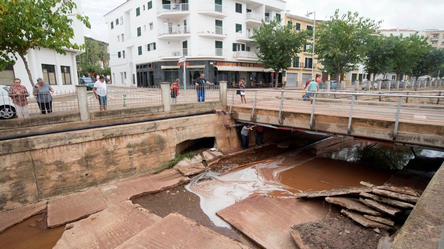 Destrozos ocasionados en Menorca tras el paso de una depresión atmosférica aislada en niveles altos (DANA). EFE/ David Arquimbau Sintes