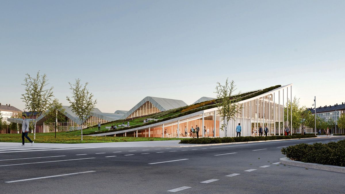 Recreación del exterior de edificio en Vitoria.