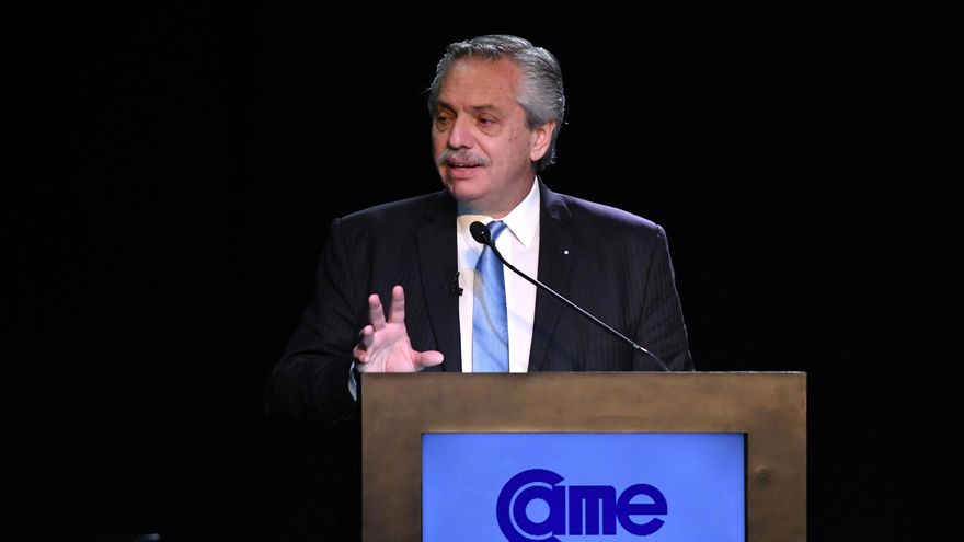 Alberto Fernández, en CAME: "El crecimiento es muy grande, la recuperación del empleo es real y el consumo crece"