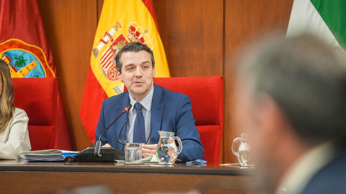 El alcalde, con el micrófono abierto, en el Pleno del Ayuntamiento de Córdoba