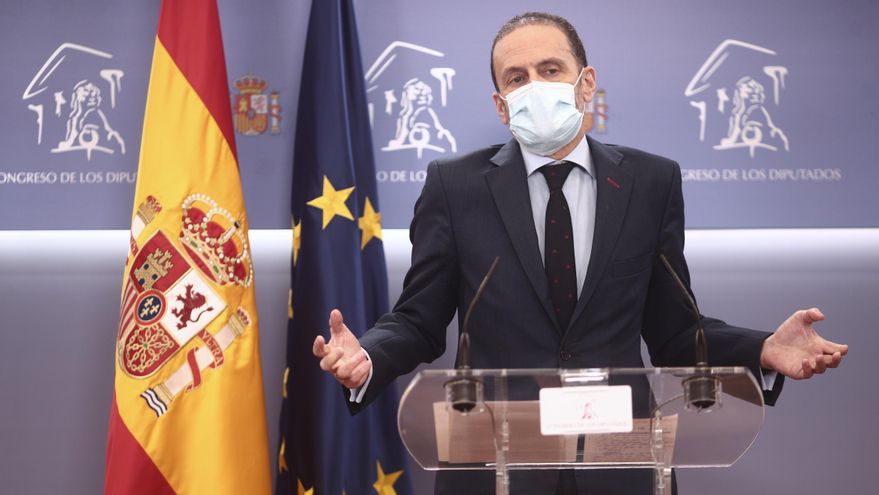 El portavoz adjunto de Ciudadanos en el Congreso de los Diputados, Edmundo Bal, en una rueda de prensa en la Cámara Baja.