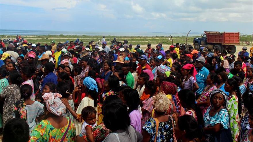Mujeres en la ranchería Murujuy en la alta Guajira (Colombia).